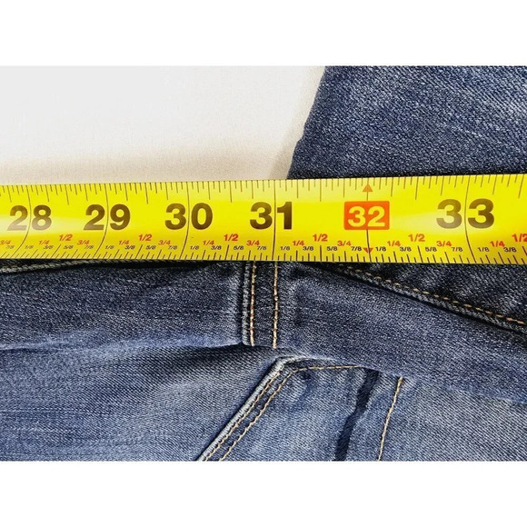 American Eagle Outfitters Size 2 Long Super Stretch Skinny Blue Denim Logo Jeans - Picture 8 of 13